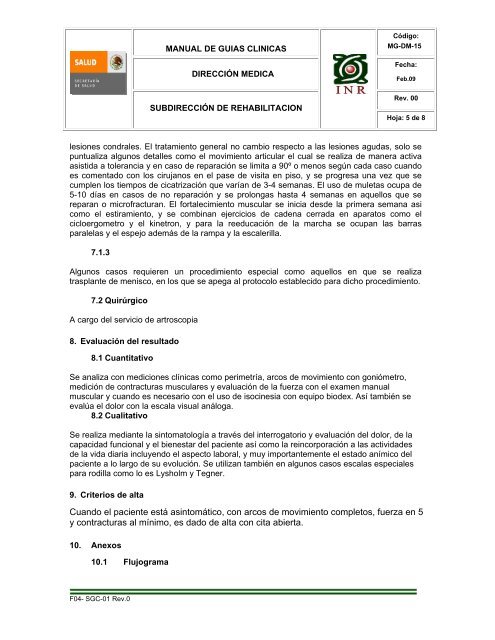 MG-DM-15 Guía Clínica de Rehabilitación en Meniscopatías ... - Inicio