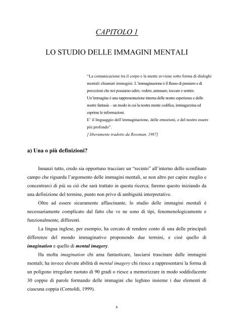 LO STUDIO DELLE IMMAGINI MENTALI - GRUEMP