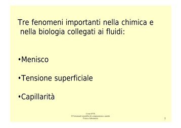 Fisica: tensione superficiale - Liceo Norberto Rosa