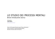 LO STUDIO DEI PROCESSI MENTALI - Dipartimento di Psicologia