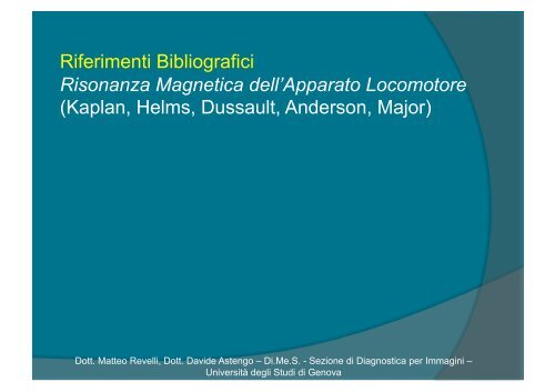 lesione a manico di secchio del menisco mediale - Sezione di ...