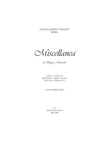 MISCELLANEA 2007 2008.pdf - Liceo Ginnasio Statale Orazio di ...