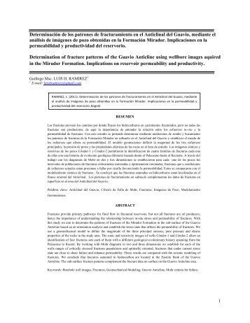 Determinación de los Patrones de Fracturamiento en el Anticlinal ...