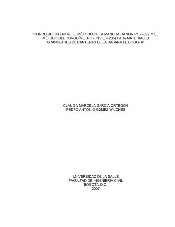 correlación entre el método de la mancha (afnor p18 –592) y el ...