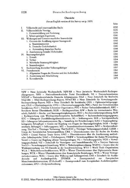 Gille: Deutsche Rechtsprechung in völkerrechtlichen Fragen 2001