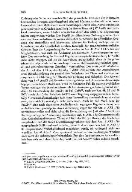 Gille: Deutsche Rechtsprechung in völkerrechtlichen Fragen 2001