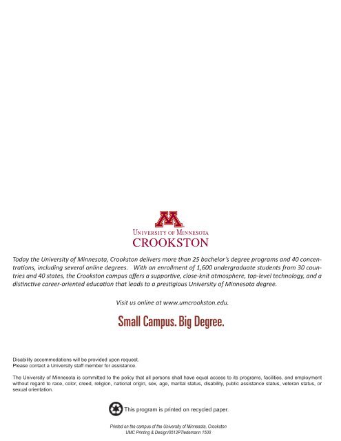 Commencement - University of Minnesota, Crookston