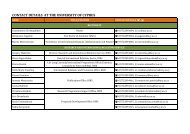 CONTACT DETAILS AT THE UNIVERSITY OF CYPRUS