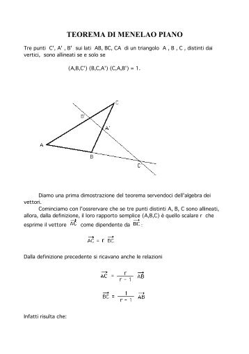 TEOREMA DI MENELAO PIANO