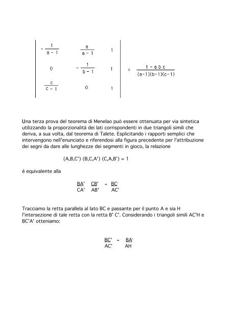 TEOREMA DI MENELAO PIANO