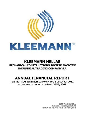 kleemann annual financial report 2011 - Kleemann Lifts
