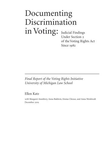 Documenting Discrimination in Voting: Judicial - Berkeley Law