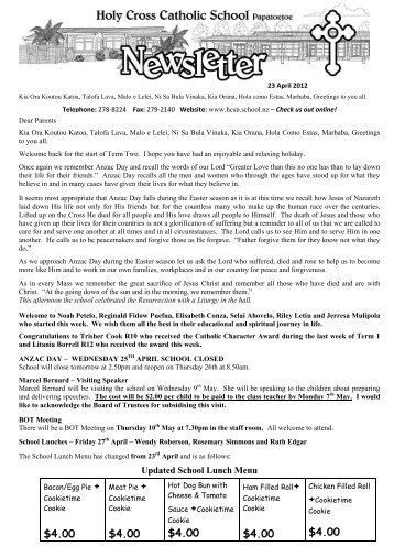 23 April 2012 - Holy Cross School Papatoetoe