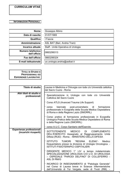 curriculum vitae - Asl Bat