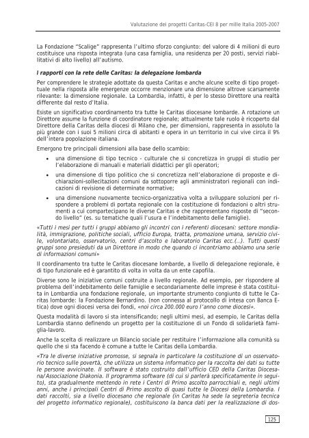 valutazione 8xmille Italia - Caritas Italiana