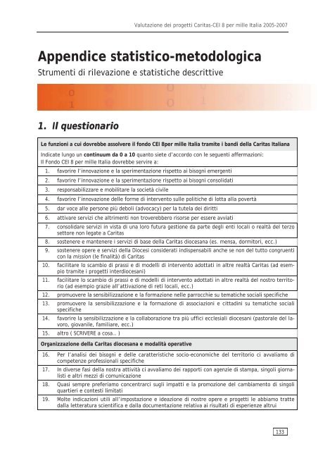 valutazione 8xmille Italia - Caritas Italiana