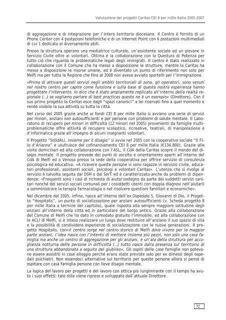 valutazione 8xmille Italia - Caritas Italiana