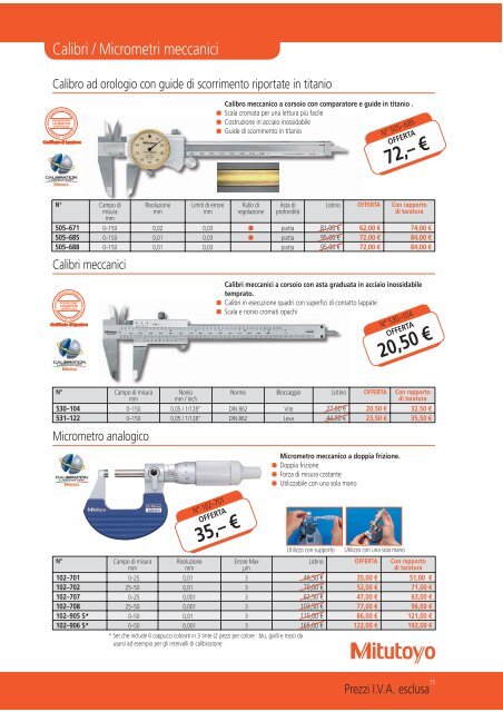 PROMOZIONE MITUTOYO!