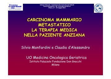 Scarica l'intervento di Silvio Monfardini e Claudia D'Alessandro