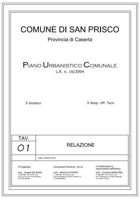 Tav 01 - Relazione Illustrativa (Ott12) - Comune di San Prisco