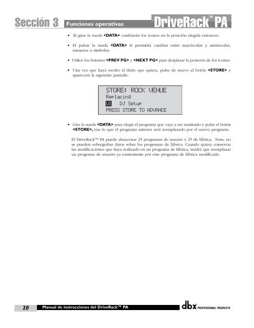 Manual de instrucciones - dbx