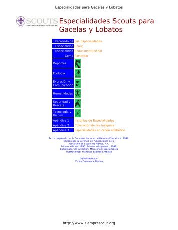 Especialidades Scouts para Gacelas y Lobatos