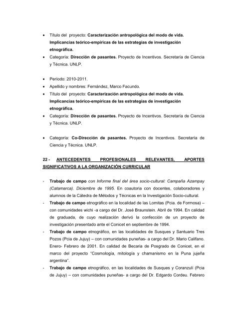 Descargar CV Morgante - Facultad de Ciencias Naturales y Museo ...