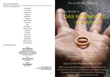 Das Rheingold Programme - Fulham Opera