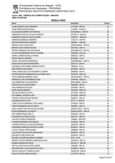 PROCESSO SELETIVO SERIADO UNIFICADO ... - Gazetaweb.com