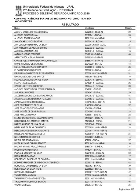 PROCESSO SELETIVO SERIADO UNIFICADO ... - Gazetaweb.com