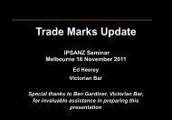 2011 IPSANZ Trade Marks Update - List G Barristers