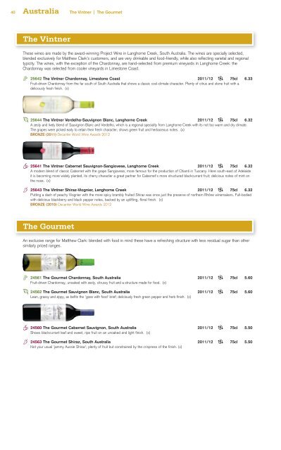 Download the wine list - Matthew Clark