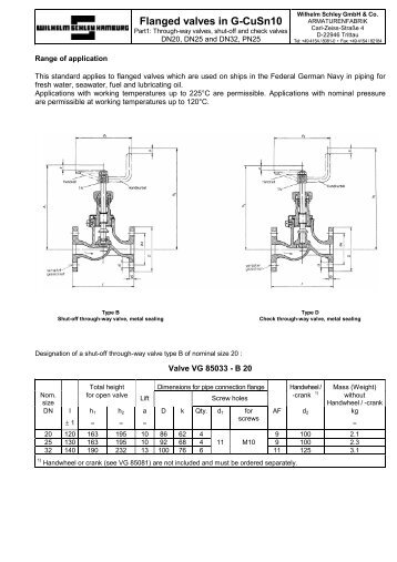 Technical descriptions PDF - Wilhelm Schley Hamburg