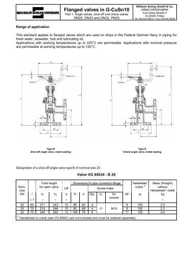 Technical descriptions PDF - Wilhelm Schley Hamburg