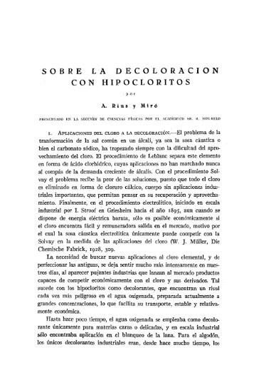 sobre la decoloración con hipocloritos - Real Academia de Ciencias ...