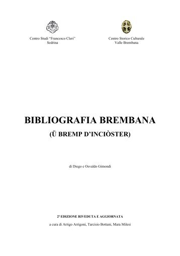 BIBLIOGRAFIA BREMBANA - Pieroweb