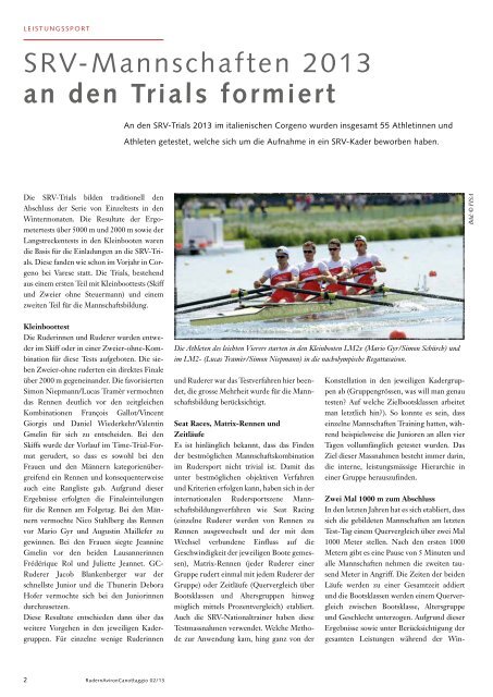 rudern-aviron-canottaggio 2/2013 (April 13) - Schweizerischer ...