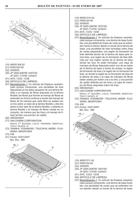 boletin de patentes - Instituto Nacional de la Propiedad Industrial