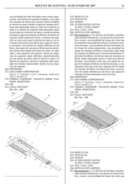 boletin de patentes - Instituto Nacional de la Propiedad Industrial