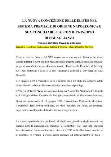 la nuova concezione delle elites nel sistema premiale di origine ...