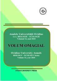 VOLUM OMAGIAL - Facultatea de Ştiinţe ale Naturii şi Ştiinţe Agricole