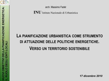 La pianificazione urbanistica come strumento di attuazione delle