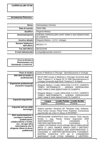 curriculum vitae - Azienda Ospedaliera Sant'Anna e San Sebastiano ...