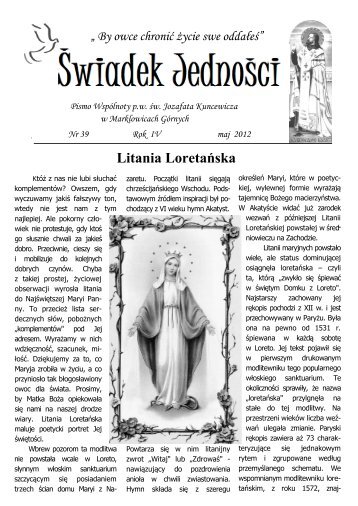 Litania Loretańska - Parafia Św. Jozafata Kuncewicza w ...