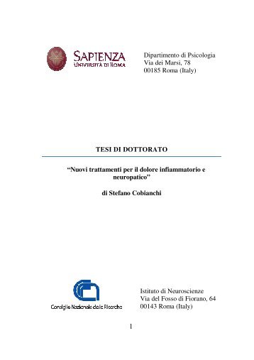TESI DI DOTTORATO “Nuovi trattamenti per il dolore ... - Padis