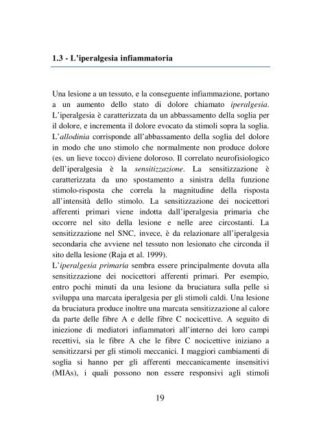 TESI DI DOTTORATO “Nuovi trattamenti per il dolore ... - Padis