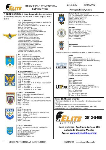 RESOLUÇÃO COMENT EsPCEx ESOLUÇÃO ... - Elite Curitiba