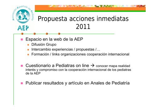 Presentación del Grupo - Asociación Española de Pediatría