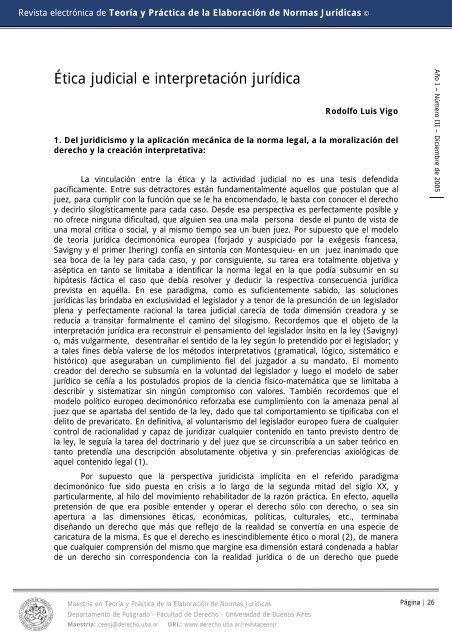 Año I - Número III - Diciembre 2005 - Facultad de Derecho ...