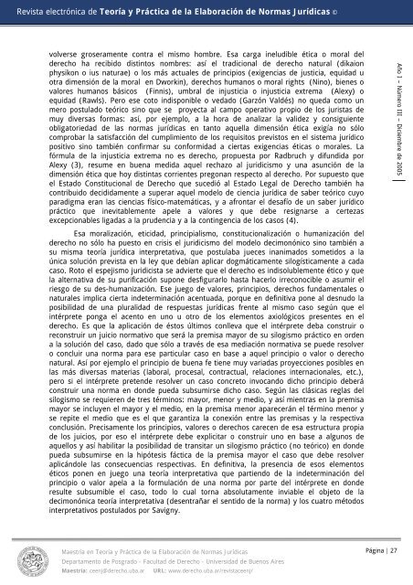 Año I - Número III - Diciembre 2005 - Facultad de Derecho ...